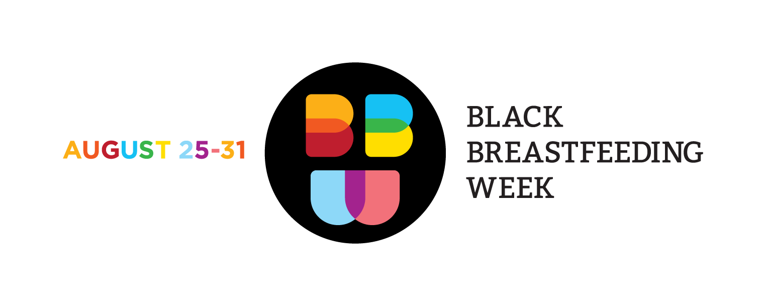 black breastfeeding week logo